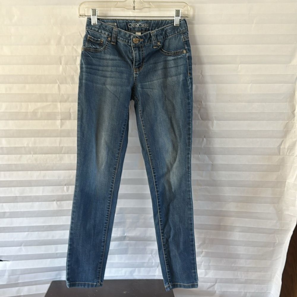 Cherokee Girls Medium Blue Super Skinny Jeans Size 12 Stretch Denim Pants